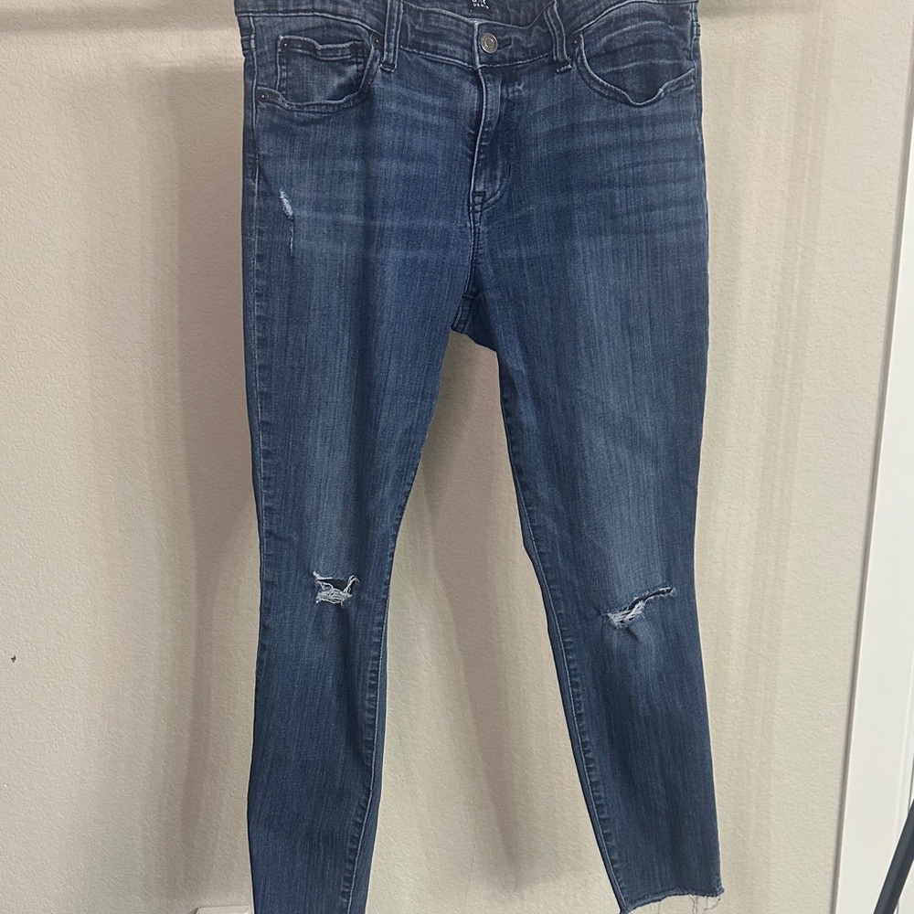 GAP Distressed Blue Ankle Jeans